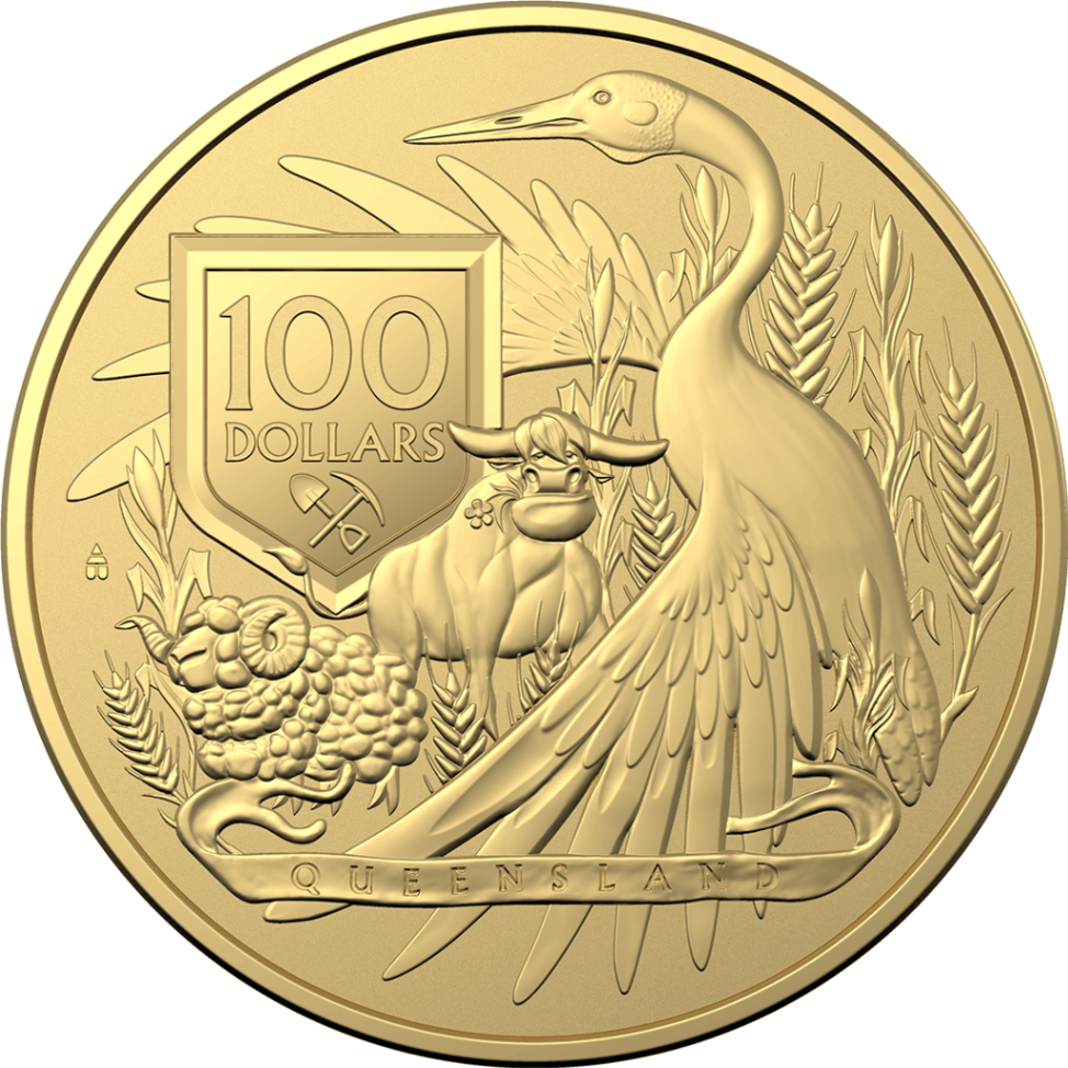 1oz Gold Australian Coat of Arms - Queensland Gold