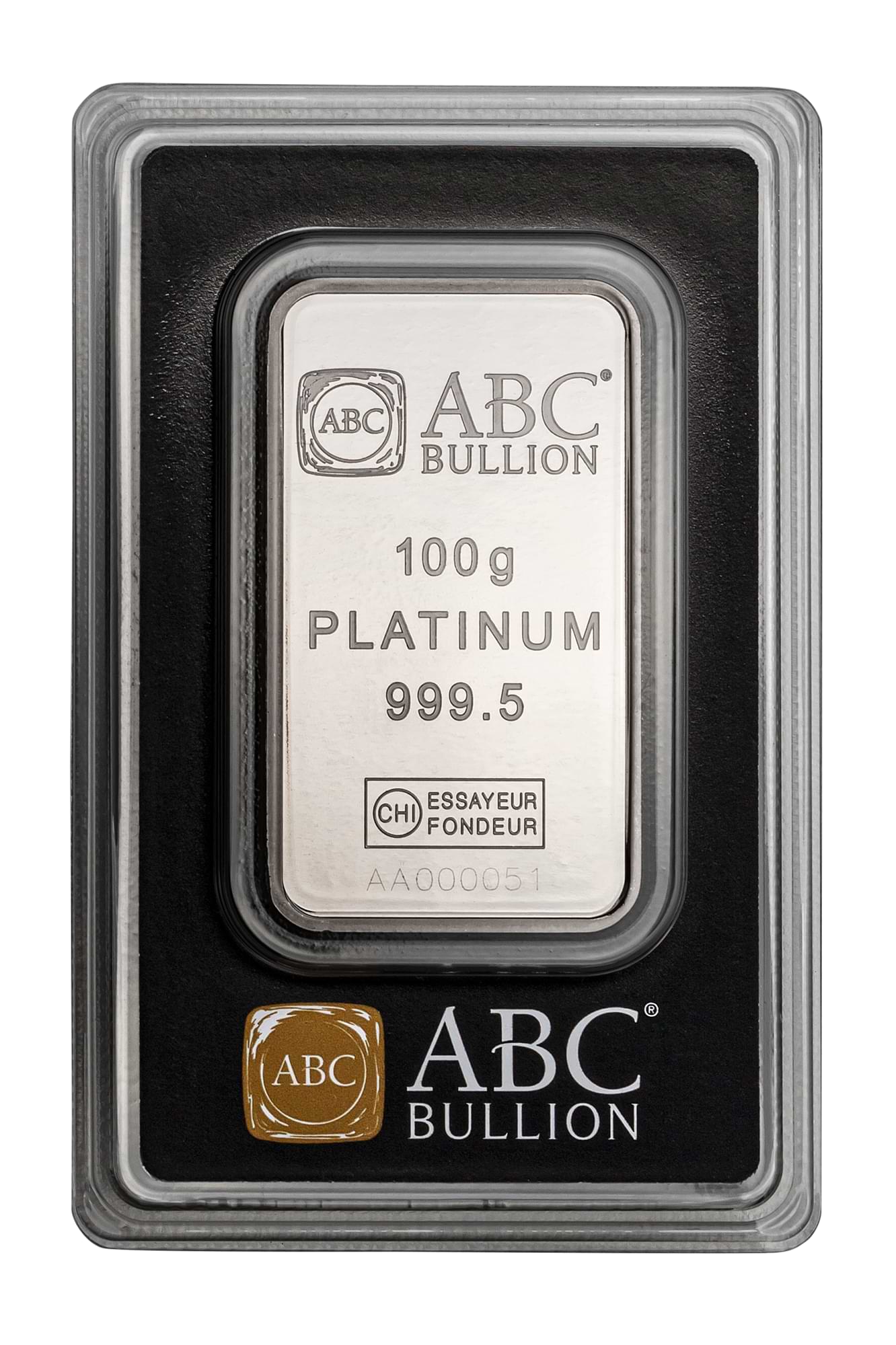 100g ABC Platinum Minted Tablet 999.5 Platinum
