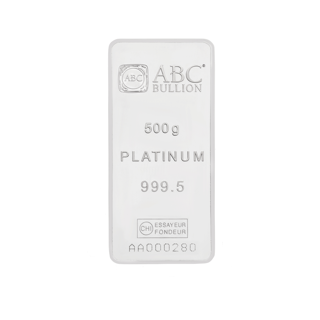 500g ABC Platinum Minted Tablet 999.5 Platinum
