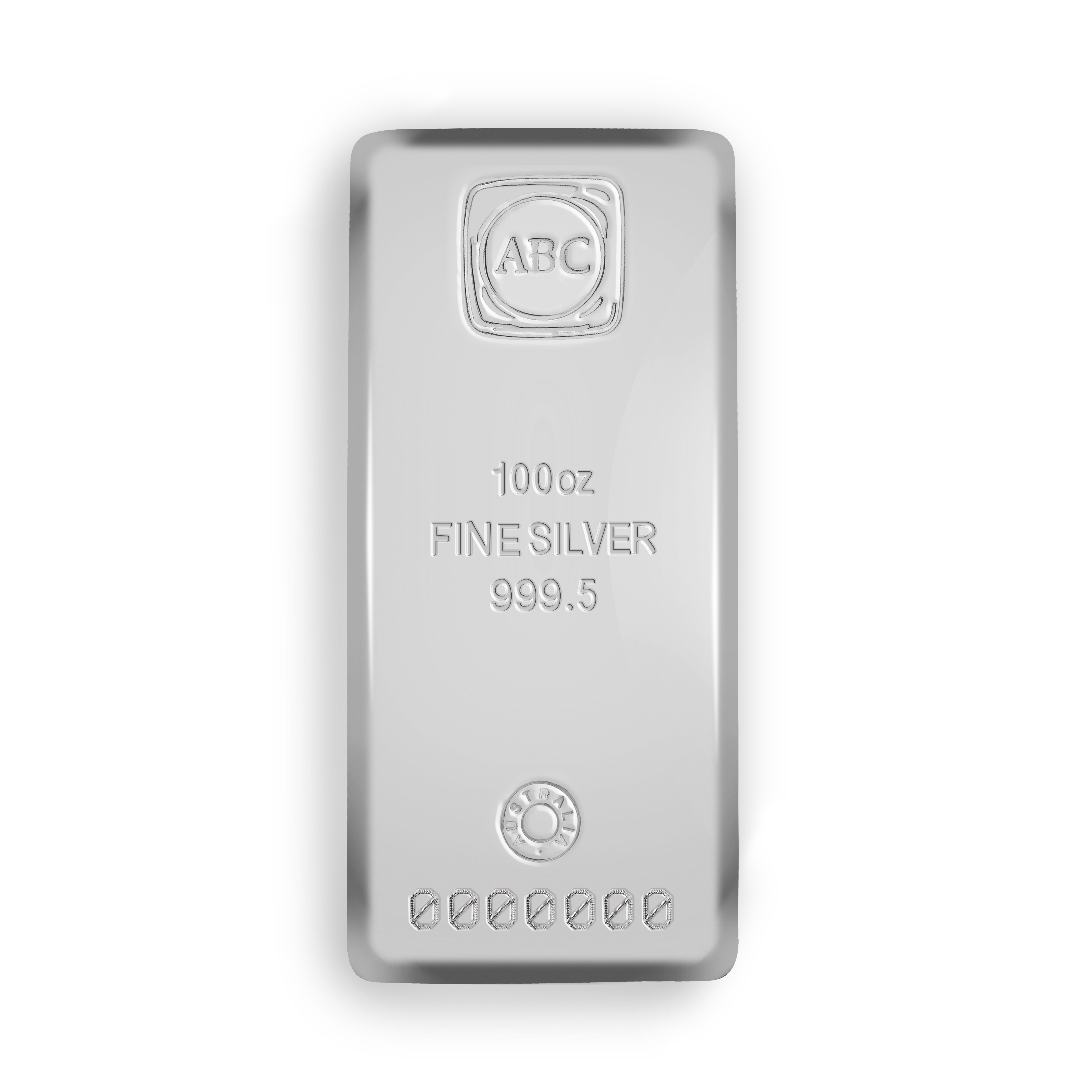 100oz ABC Silver Cast Bar 999 Silver